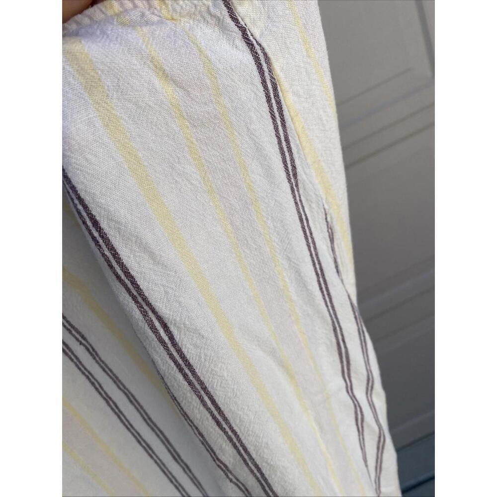 A New Day Stripe Linen Blend Maxi Dress XSmall Small XS/S Cream Brown Yellow - Picture 4 of 6
